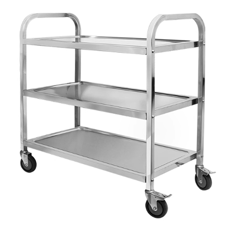 Stainless steel three-layer dining car (detachable)